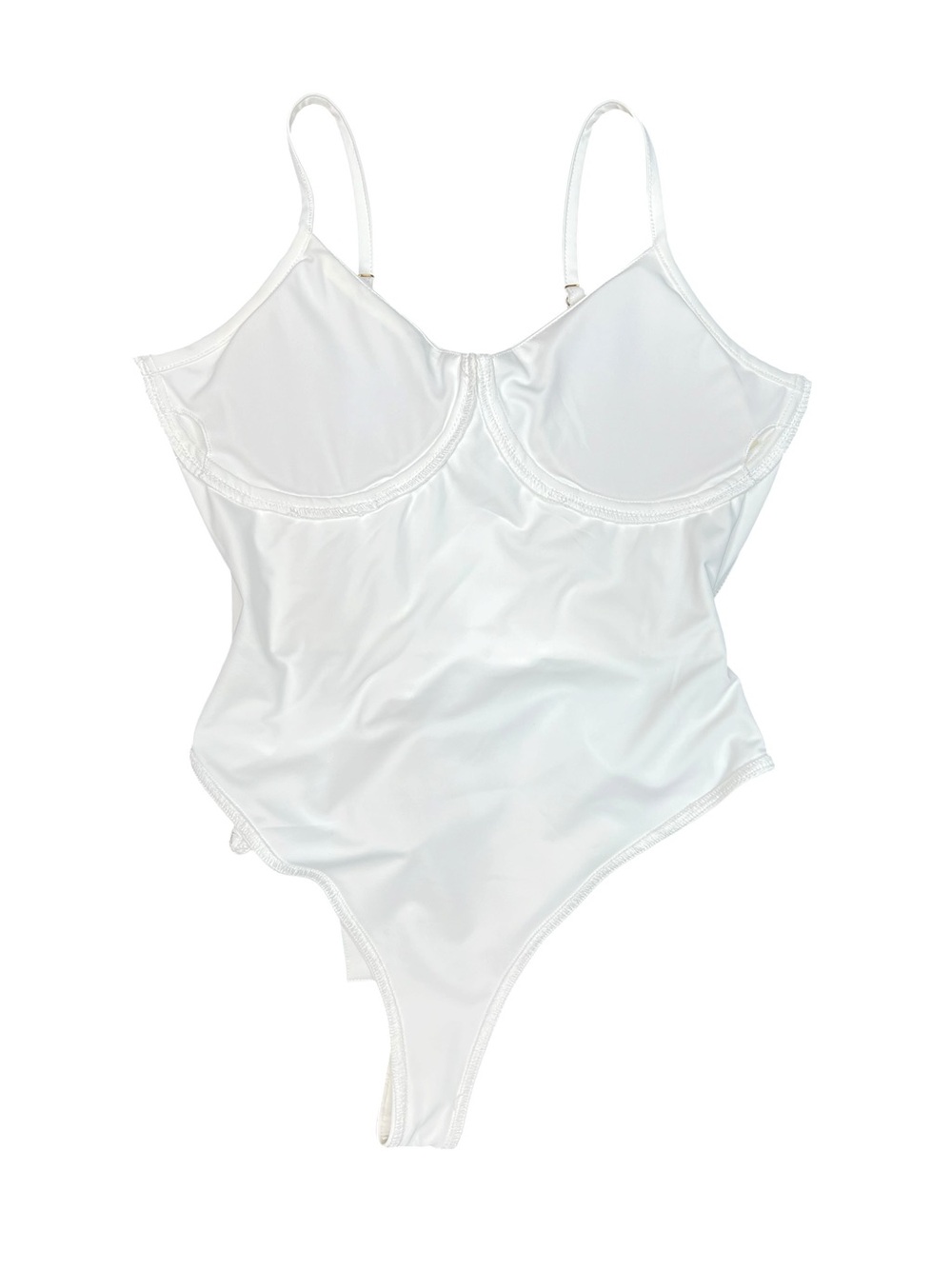 Kittenish Pool Girl Belted One Piece White Gold Toned Hardware Size Small NWT - Picture 7 of 12